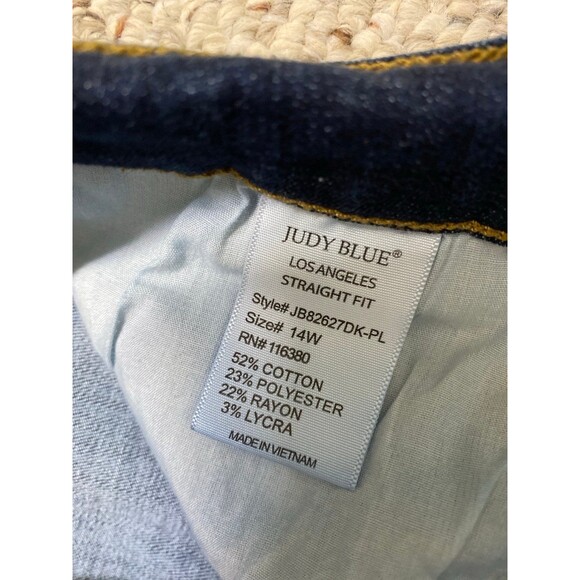 Judy blue High-Rise Straight Fit Size 14W Dark Wash Style JB82627 - Picture 9 of 9